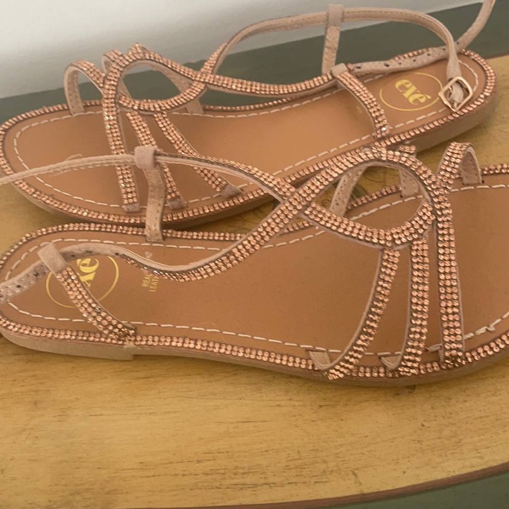 flat sparkle sandals